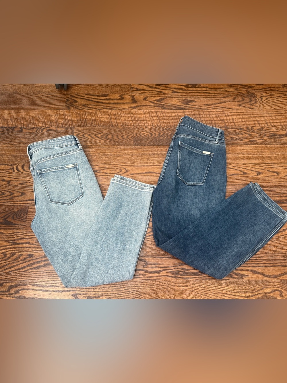 2 Jeans White House Black Market Sculpt Straight Leg Light & Dark Wash Size 4